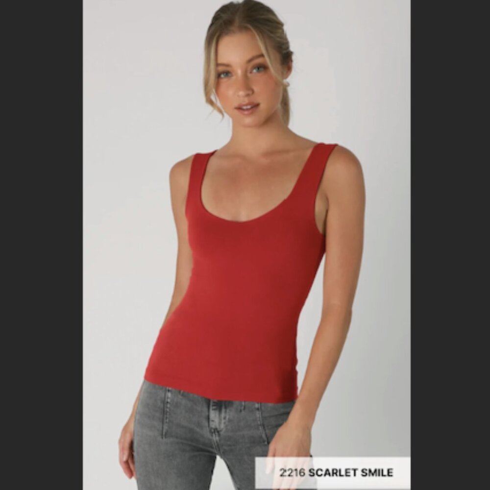 NEW Scarlet Smile Ultra Soft and Stretchy Wide Strap Tank Top